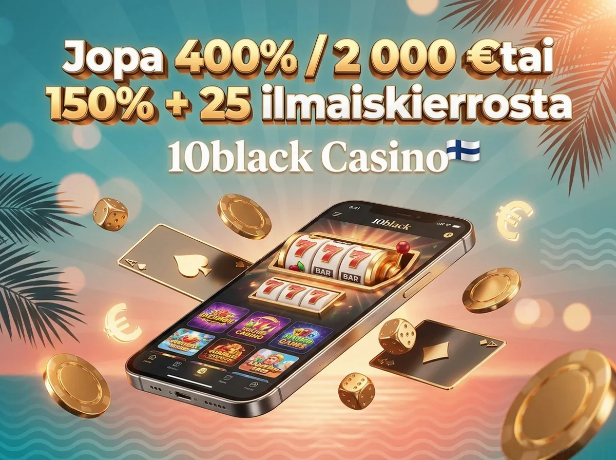Jopa 400% / 2 000 €tai 150% + 25 ilmaiskierrosta